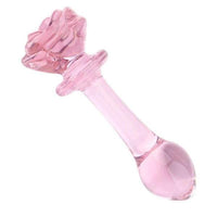 Plug Anal en Verre Rose avec une Fleur | Le Plug Français™