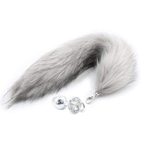 Plug Anal Queue de Renard Amovible Gris Clair