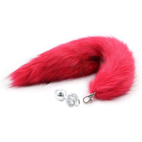 Plug Anal Queue de Renard Amovible Rouge