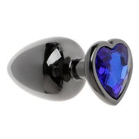 Plug Anal en Métal Noir à Coeur Bleu