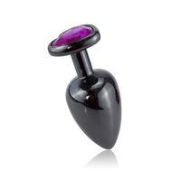 Plug Anal Noir Coeur Violet (Tailles S-M-L)
