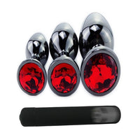 Plug Anal Noir Bijou Rouge (Tailles S-M-L)