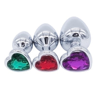 Coffret Plug Anal Coeur Vert Rouge Violet