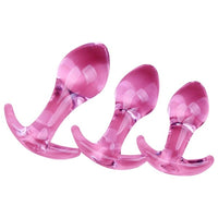 Plug Anal en Verre Rose avec une Ancre (3 Tailles 2.7/2.9/3.4cm | Débutant)