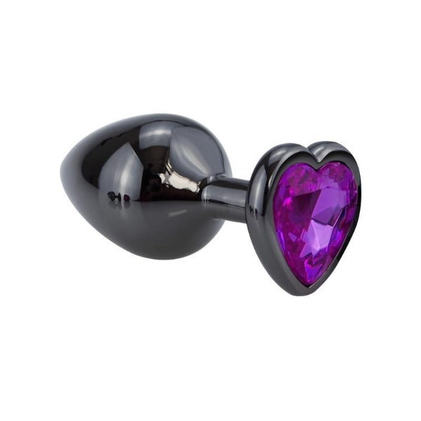 Plug Anal Noir Coeur Violet